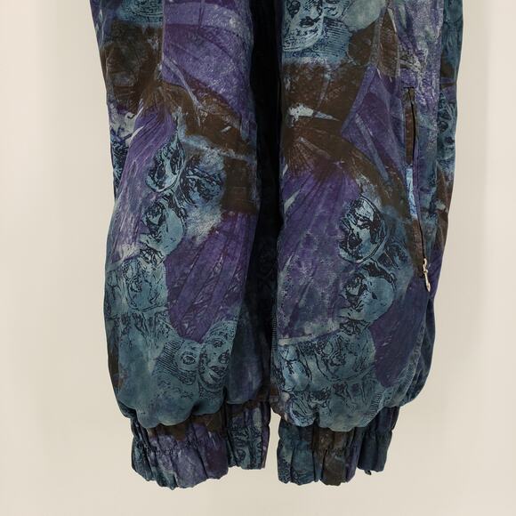 Vintage Black Bear Ski Snow Suit M Jumpsuit Abstract Aztec Insulated Blue Black - Picture 9 of 14